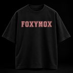 FOXYMOX Varsity Oversized Tee – Black Pink
