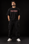 FOXYMOX Varsity Oversized Tee – Black Pink