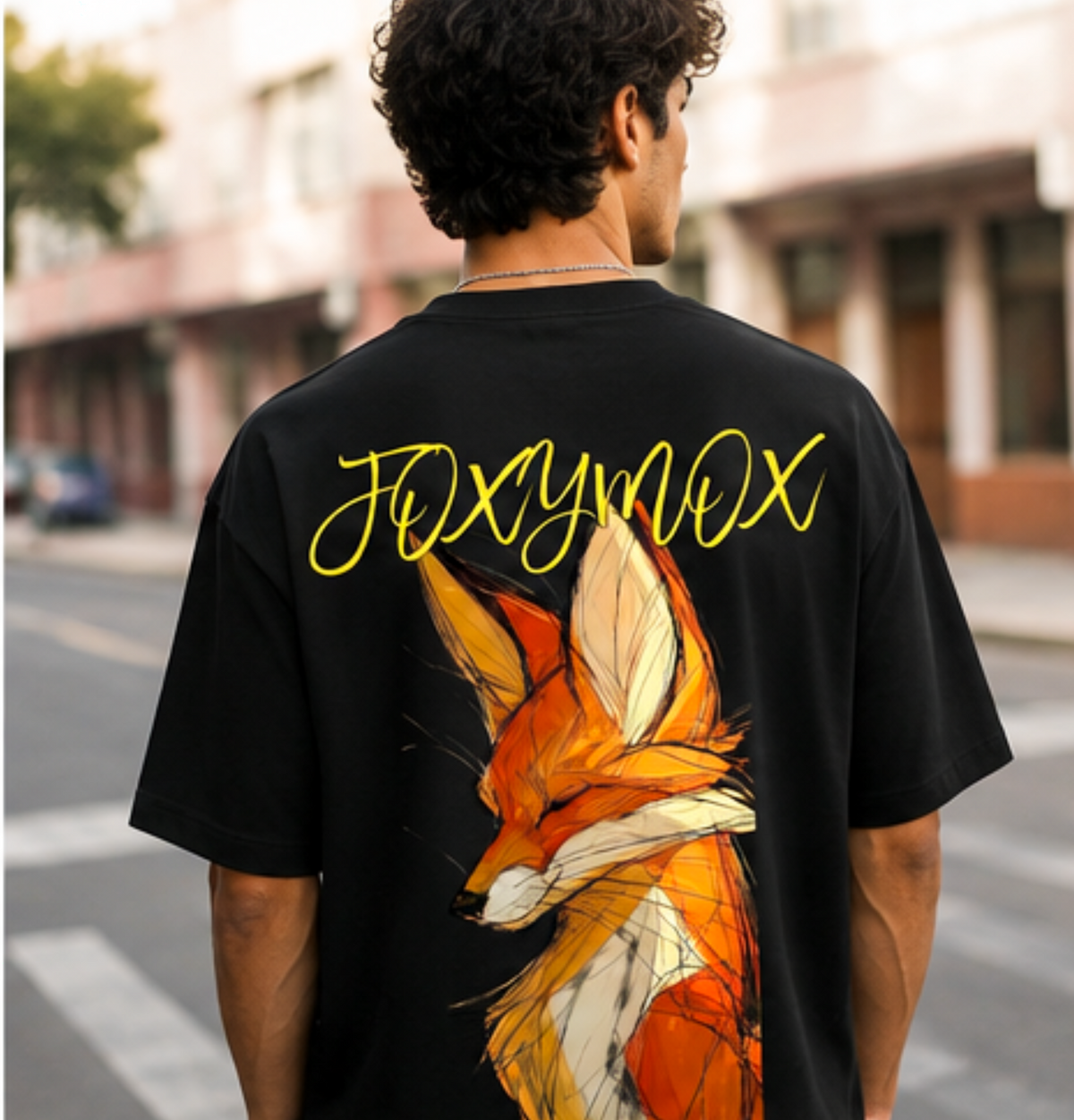 Fox Instinct T-Shirt | Black Oversized