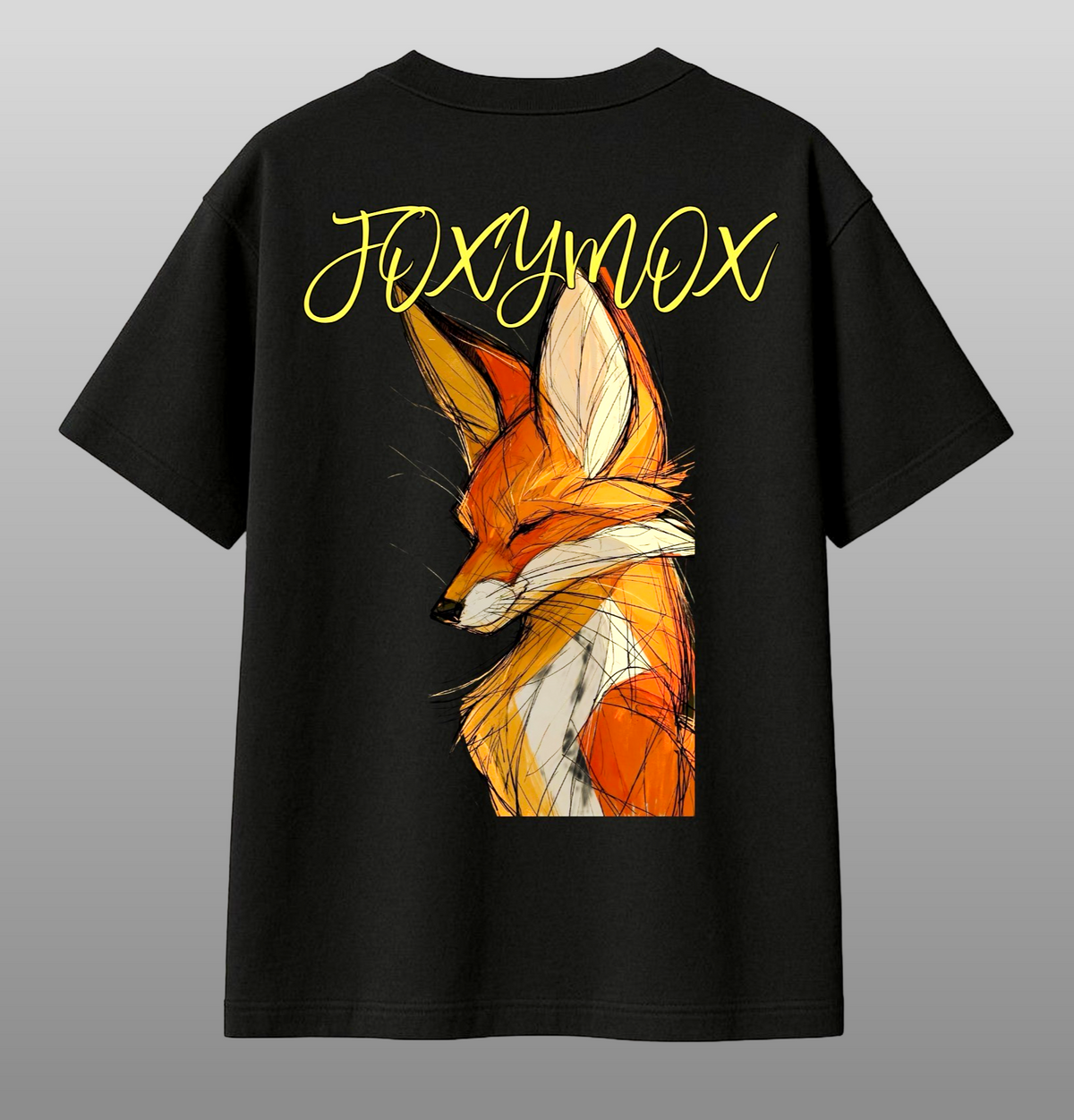 Fox Instinct T-Shirt | Black Oversized