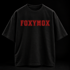FOXYMOX Varsity Oversized Tee – Black Red