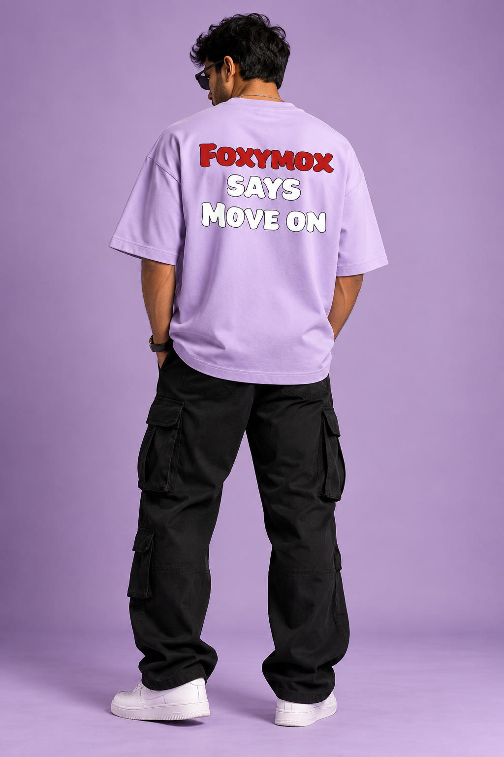 FOXYMOX SAYS: MOVE ON — Oversized T-Shirt Lavender
