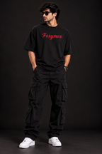 FOXYMOX SAYS: MOVE ON — Oversized T-Shirt Black