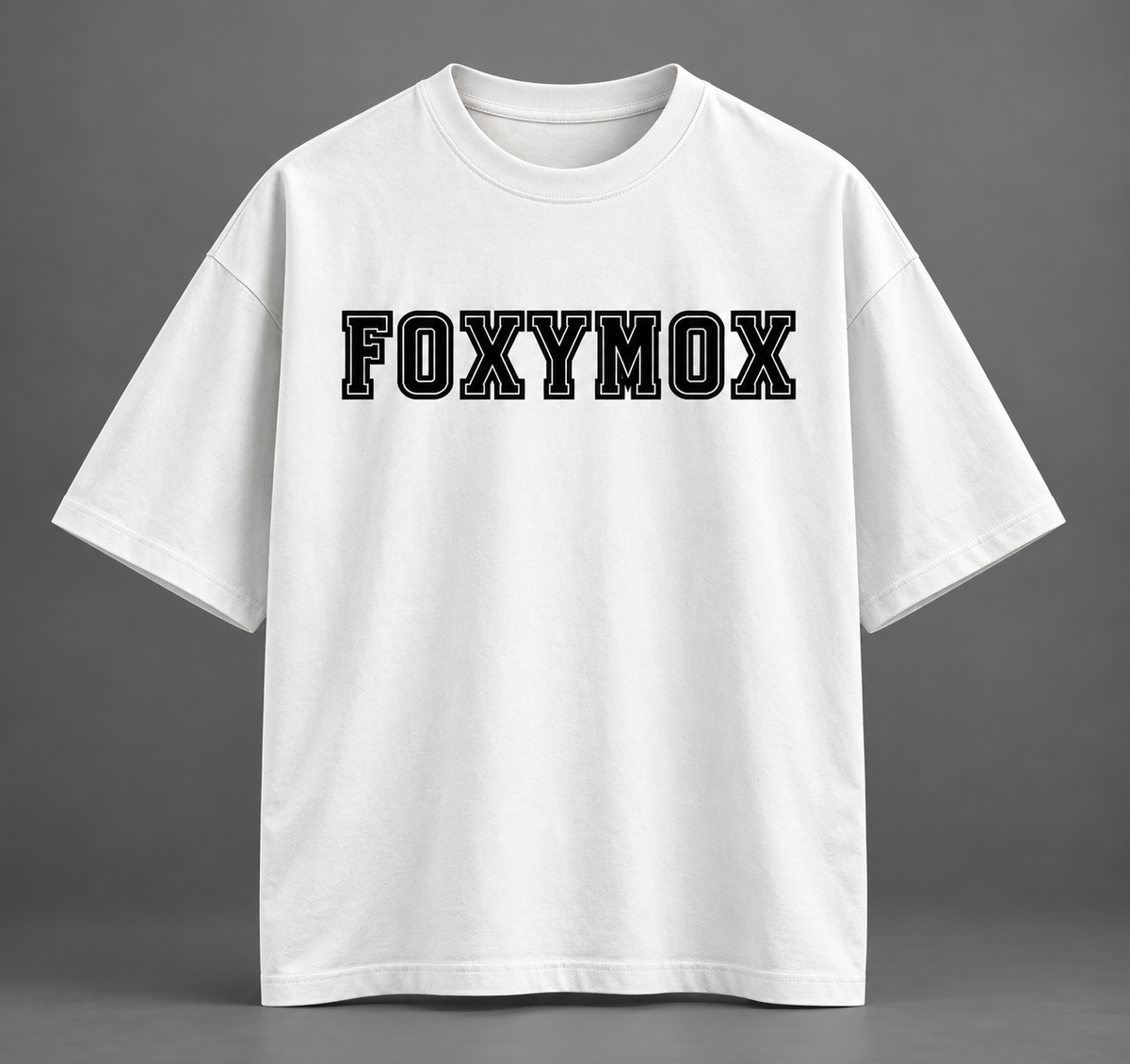 FOXYMOX Varsity Oversized Tee – Off White