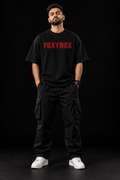 FOXYMOX Varsity Oversized Tee – Black Red