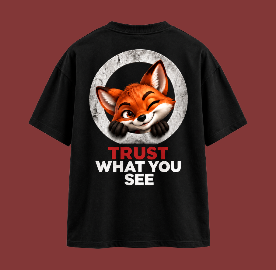 FOXYMOX MASCOT COLLECTION | Trust What You See | Black Oversized