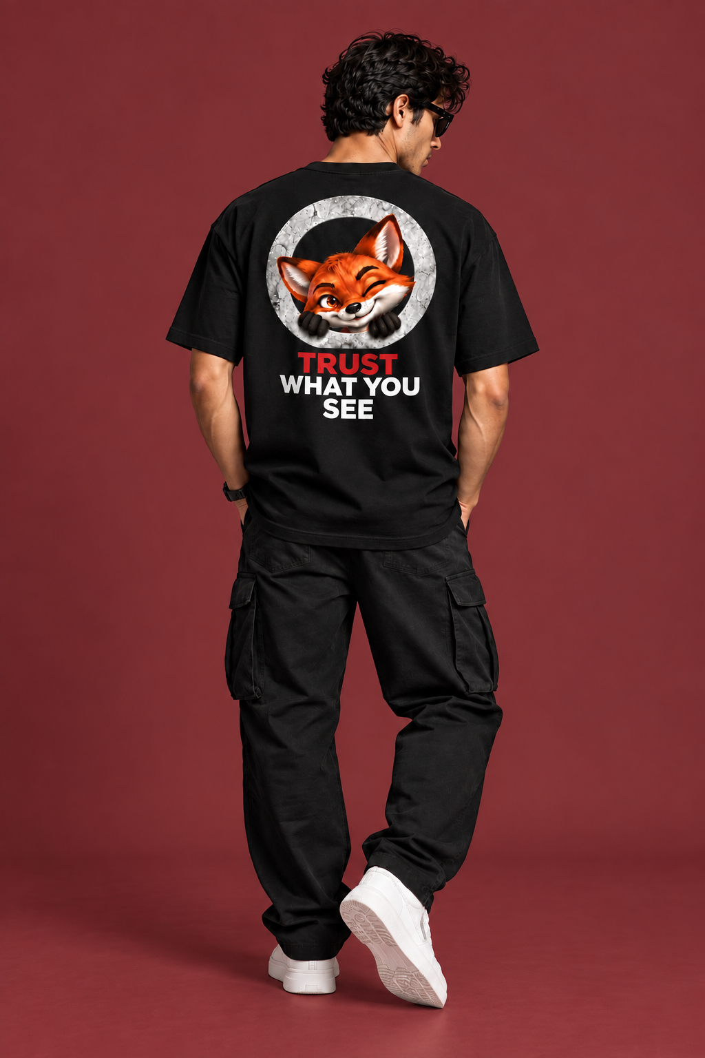 FOXYMOX MASCOT COLLECTION | Trust What You See | Black Oversized