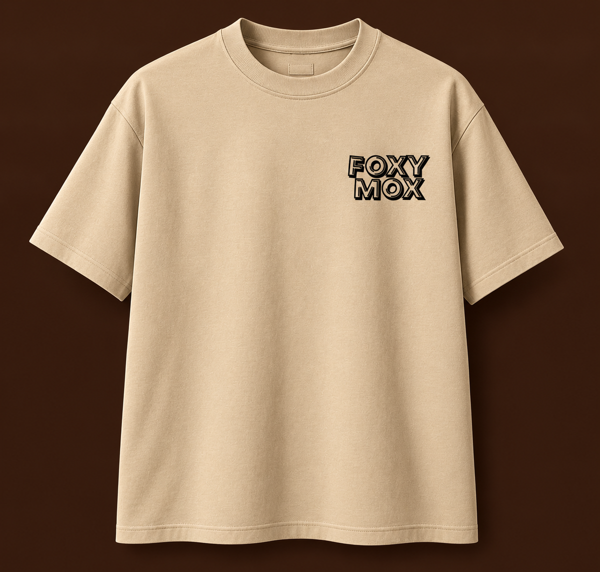 FOXYMOX MASCOT COLLECTION | “Hangin’ Around” | Beige Oversized