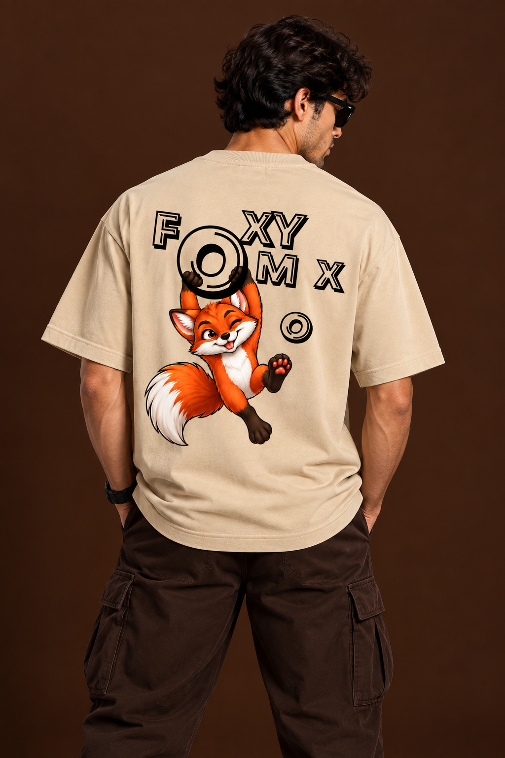 FOXYMOX MASCOT COLLECTION | “Hangin’ Around” | Beige Oversized