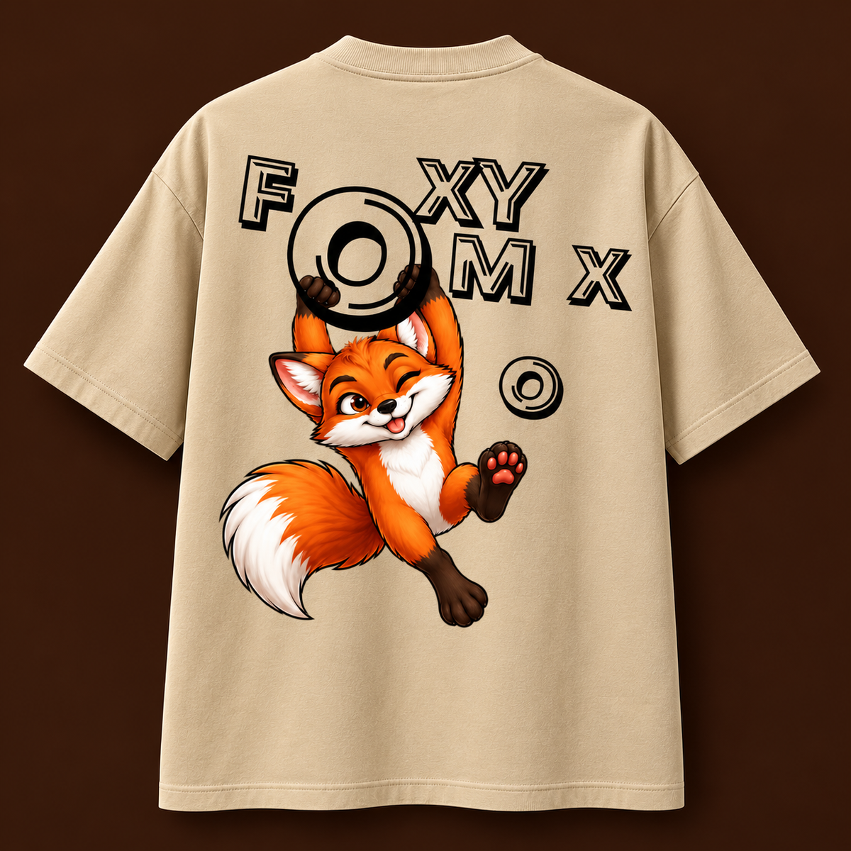 FOXYMOX MASCOT COLLECTION | “Hangin’ Around” | Beige Oversized