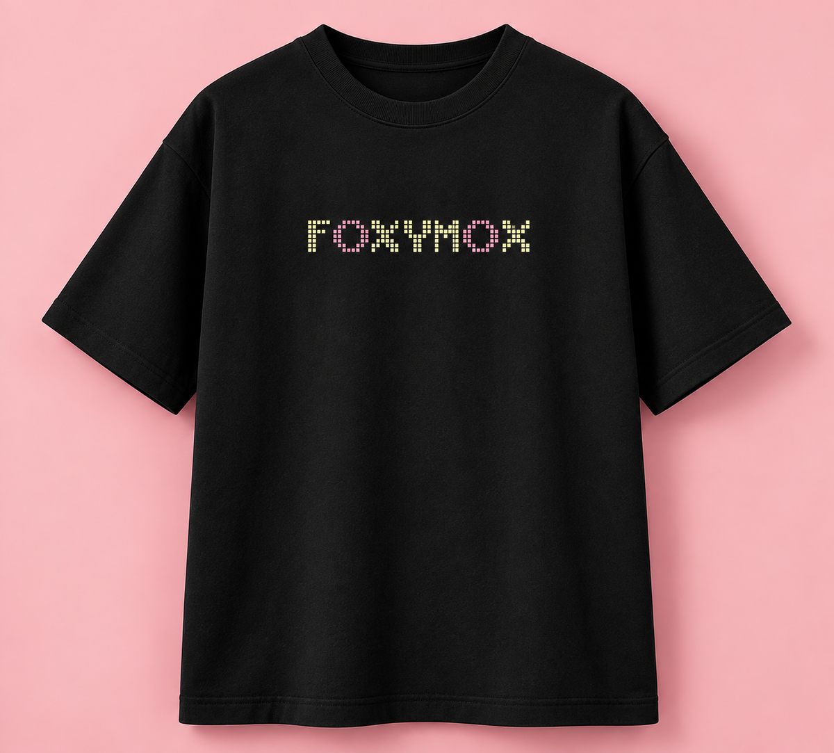 FoxyMox Pixel Instinct Oversized T-Shirt – Black