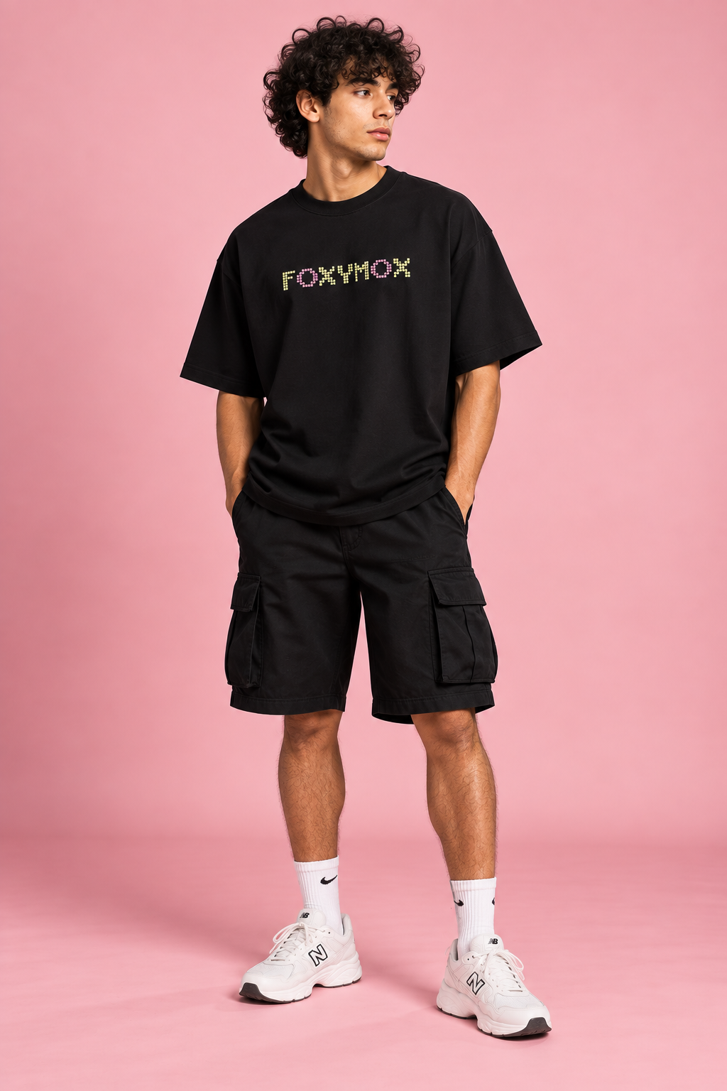 FoxyMox Pixel Instinct Oversized T-Shirt – Black